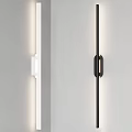 Modern Slim Linear Black And White Wall Mounted Illuminated Lamps