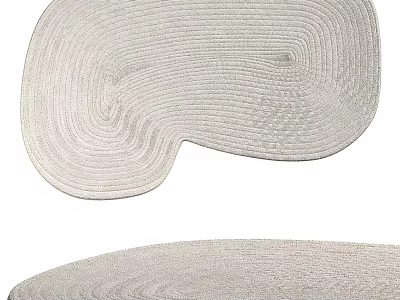 Square Braided Area Rugs With Textured Weave For Home Decor 3d model