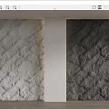 Textured Background Wall Design With Light And Dark Patterns White Pillar And Wooden Floor