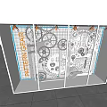 Modern Commercial Equipment Featuring Illuminated Gear Design And Grid Structure