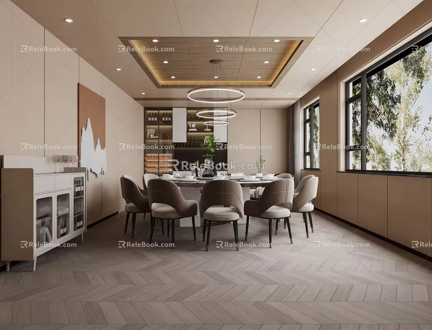 Modern Room Simple Box 3d model