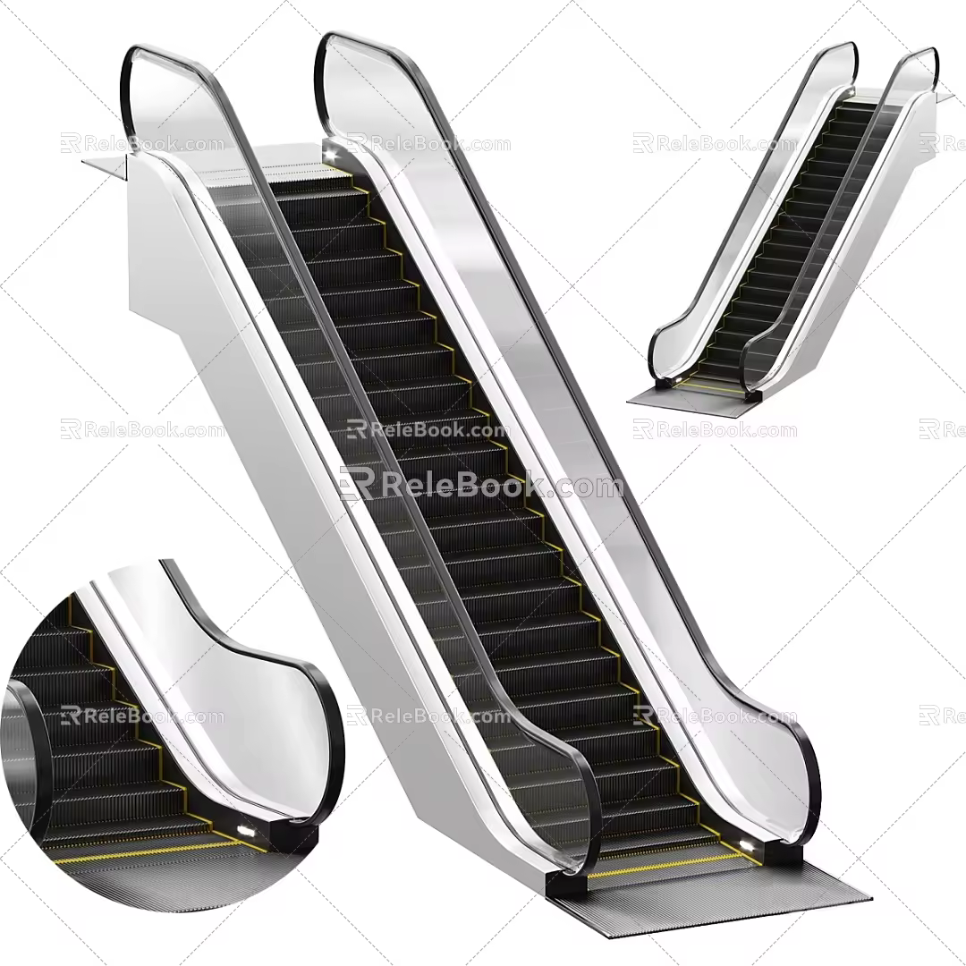 Elevator escalator mall escalator large escalator elevator 3d model