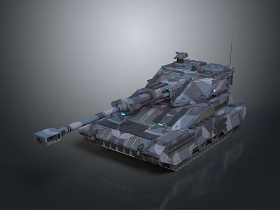 Modern Military Vehicle Armored Tank 3D Rendered With Camouflage Pattern Main Gun And Tracks 3d model