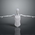 3D Rendered White Human Figure With Outstretched Arms And Gray Background