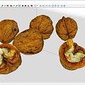 Walnut dried fruit food snack 3d model