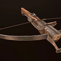 Vintage Crossbow With Wooden Stock And Metal Bow Frame Structure Design