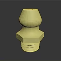 Brass Metal Fitting With Hexagonal Base Conical Top And Smooth Shiny Surface