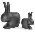 Black Rabbit Shaped Children's Table Set With Small And Large Designs 3d model