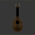 Classic Wooden Lute Instrument With Pear Shaped Body And Decorative Soundhole