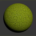 Lush Green Grass Covered Spherical Ball With Detailed Textured Surface On Dark Background 3d model