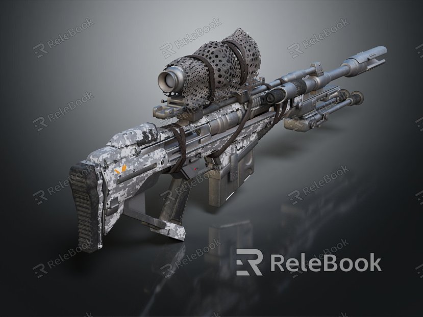 Modern Sniper Gun Sight Sniper Rifle Sci-Fi Sniper Rifle model