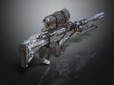 Modern Sniper Gun Sight Sniper Rifle Sci-Fi Sniper Rifle 3d model