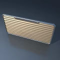 Sleek Modern Swing Door With Aluminum Frame Silver Border And Gold Slats