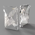 Clear Crystal Polygonal Faceted Decorative Ornament Set For Home Decoration