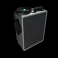 Gray Metal Portable Speaker With Blue LED Lights Knob Control And Grille Panel