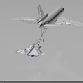 Large Tanker Aircraft Refueling Two Small Fighter Jets in Mid Air