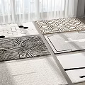Modern Square Carpet Carpet Combo 3d model