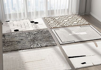 Modern Square Carpet Combo 3d model