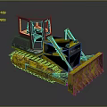 Yellow Heavy Duty Tracked Bulldozer With Steel Blade And Enclosed Cab
