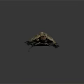 Turtle With Green Brown And Orange Shell Detailed Texture On Dark Background 3d model