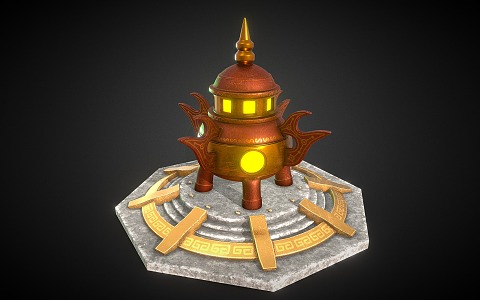 New Chinese Style Alchemy Furnace Stove 3d model