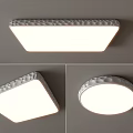 Modern Decorative Ceiling Light with Textured Edge in Rectangular Square and Round Shapes Illuminated 3d model