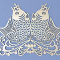 Intricate Carved Fish Art With Symmetrical Twin Fish And Decorative Patterns