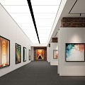 Modern Gallery Art Gallery Showroom 3d model