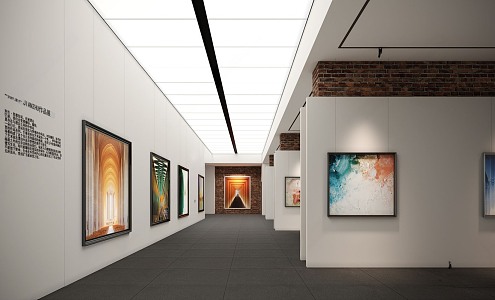 Modern Gallery Art Gallery Showroom 3d model