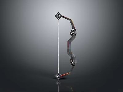 Modern Designed Compound Bow With Geometric Patterns And Metallic Finish Details 3d model