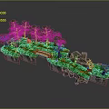 Enchanting 3D Fantasy Landscape With Green Trees Lush Grass Rocks And Wooden Bridge Pathway