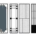 Modern Room Partitions With Different Styles Geometric Patterns And Linear Frame Details 3d model