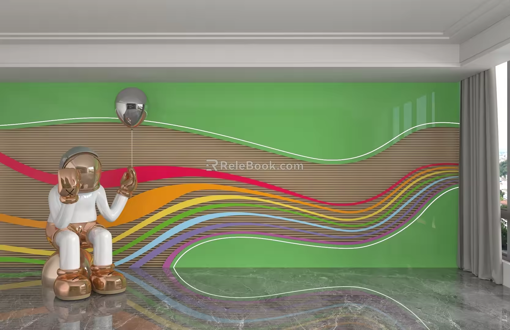 Modern background wall 3d model