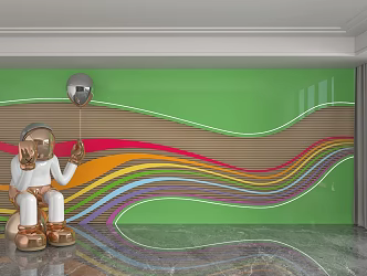Modern background wall 3d model