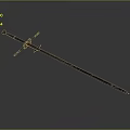 Medieval Steel Sword with Ornate Hilt and Leather Handle Displayed on Gray Background
