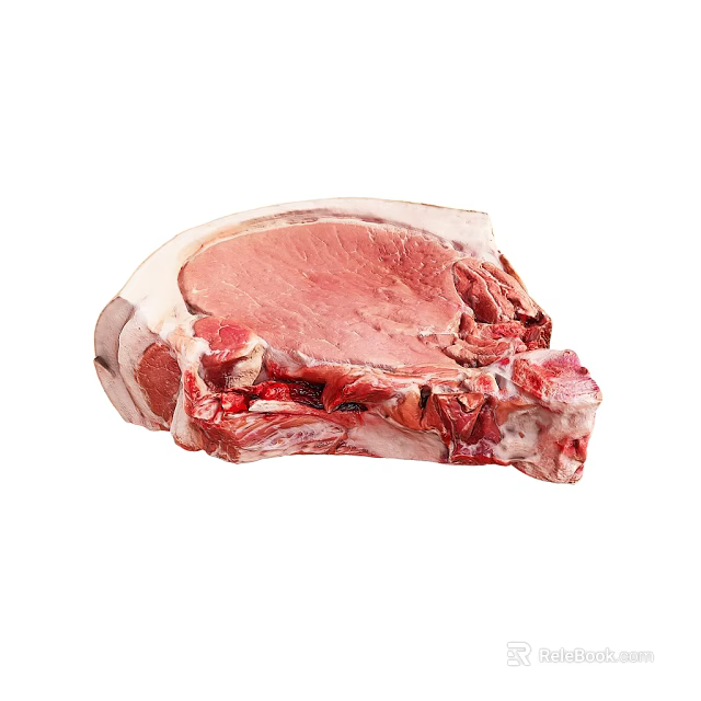 Fresh Raw Meat Cut With Bone And Fat For Cooking Preparation 3d model 