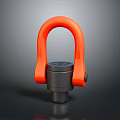 Orange Industrial Lifting Ring Component With Metal Base And Secure Fastening Design 3d model