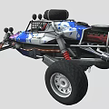 Sporty Off Road Buggy Featuring Colorful Checkered Pattern Large Tires and Roof Spotlights