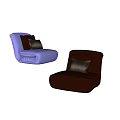 Leather Lazy Sofa Stool 3d model