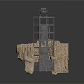 Rustic Industrial Metal Tower With Natural Rock Base And Staircase Platform