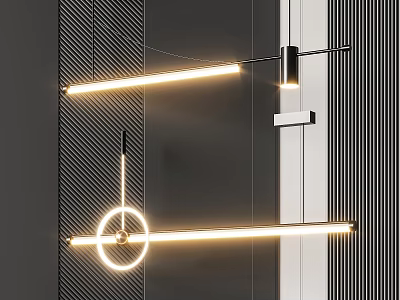 Modern Pendant Lights with Linear and Circular Design for Contemporary Interior Spaces 3d model