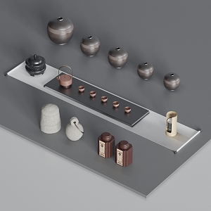 New Chinese Tea Set Tea Set Ornaments 3d model