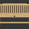 Wooden Outdoor Bench With Slatted Backrest Armrests And Storage Compartment