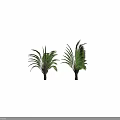 Realistic Palm Tree Decorative Ornament Set With Green Leaves For Home Decor