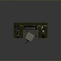 Military Weapon Control Console With Green Metal Body And Tactical Operation Panels