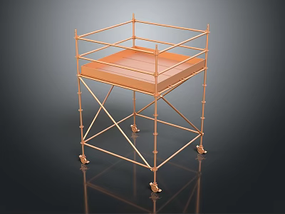 Sturdy Construction Scaffolding Metal Frame Platform With Wheels For Building Projects 3d model
