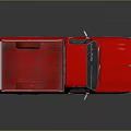 Red Classic Single Cab Pickup Truck With Open Bed And Shiny Exterior