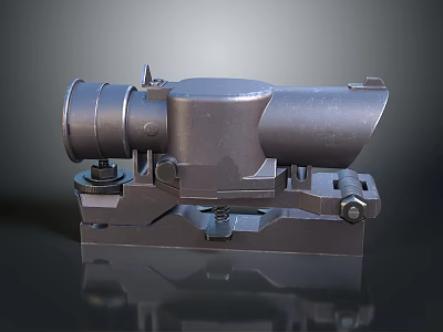 Tactical Military Weapon Sight With Metal Construction And Mounting Base Design 3d model