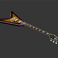 Shiny Electric Guitar With Sunburst Finish Neck Frets Pickups And Reflective Surface