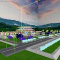 modern high-speed railway station 3d model